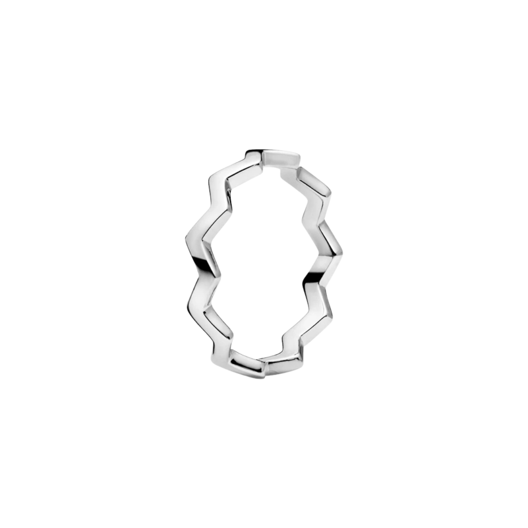 Anillo Abierto con Diseño Geométrico en Plata de Ley 925 para Mujer