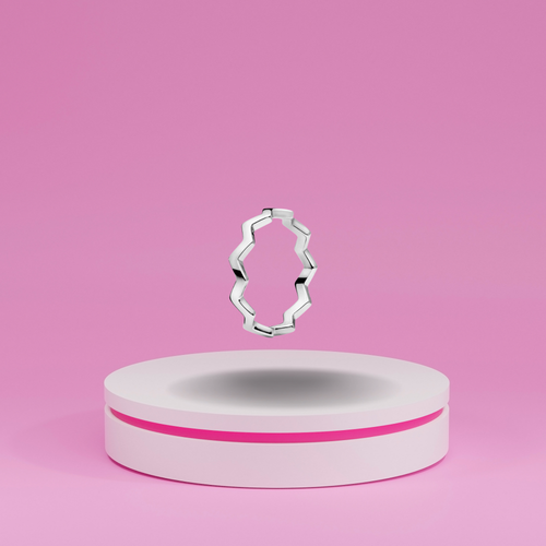 Anillo Abierto con Diseño Geométrico en Plata de Ley 925 para Mujer