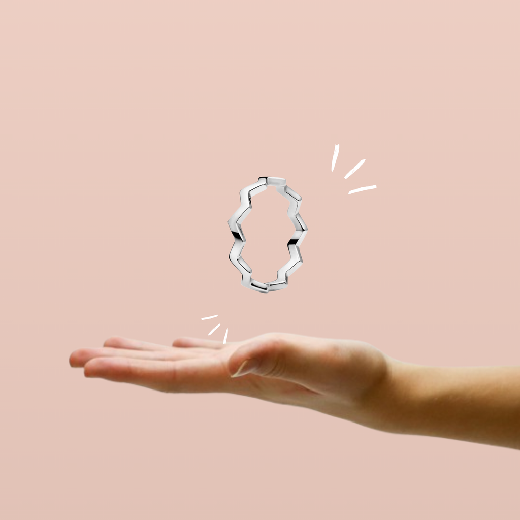 Anillo Abierto con Diseño Geométrico en Plata de Ley 925 para Mujer
