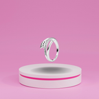 Anillo Abierto con Diseño de Hoja y Piedras Brillantes en Plata de Ley 925 para Mujer
