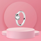 Anillo con Colgante de Corazón en Plata de Ley 925 para Mujer