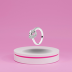 Anillo con Diseño de Nudo de Unión y Piedra Brillante en Plata de Ley 925 para Mujer
