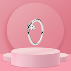 Anillo en Forma de V con Piedra Central Tipo Lágrima en Plata de Ley 925 para Mujer