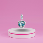 Charm Colgante Corazón con Árbol de la Vida y Cristal Azul en Plata de Ley 925 Compatible con Pulseras Estilo Europeo