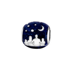 Charm Colgante Familia Bajo Cielo Estrellado en Plata de Ley 925 Compatible con Pulseras Estilo Europeo