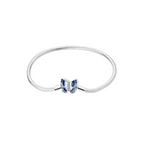 Pulsera Cadena de Serpiente con Cierre de Mariposa Azul en Plata de Ley 925 Compatible con Charms Europeos