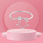 Pulsera Cadena de Serpiente con Cierre de Sol Brillante y Cadena de Seguridad con Estrellas en Plata de Ley 925