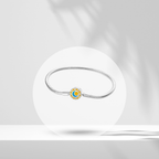 Pulsera Cadena de Serpiente con Cierre de Sol, Luna y Estrellas en Plata de Ley 925 Compatible con Charms Europeos